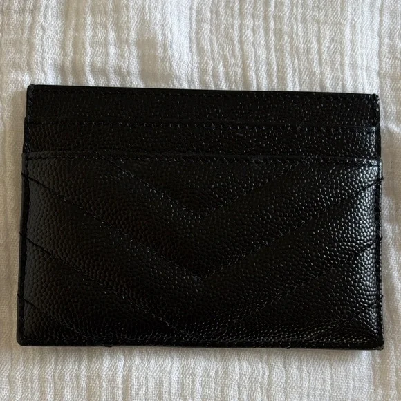 Yves Saint Laurent Black and Gold Card Holder - Picture 2 of 9